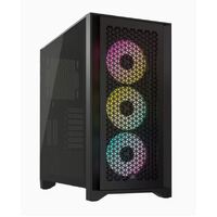 Corsair iCUE 4000D RGB Airflow Mesh Front Panel Mid-Tower, White, 3x AF120 RGB Elite Fans, Node Pro Controller - Gaming Case (LS)