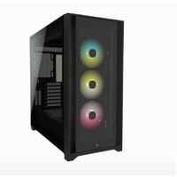 Corsair 5000X RGB TG E-ATX, ATX, USB Type-C, 3x 120mm TGB Front, Radiator 360mm. 7+2 PCI, 4x 2.5' SSD, 2x 3.5' HDD. VGA 420mm. Black Tower Case (LS)