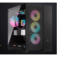 CORSAIR 6500D Airflow Tempered Glass ATX Mid-Tower, Mesh Front left, Dual Chamber Black Case