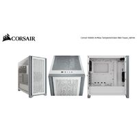 Corsair Carbide Series 4000D Airflow ATX Tempered Glass White, 2x 120mm Fans pre-installed. USB 3.0 x 2, Audio I/O. Case