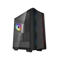 DeepCool CC560 ARGB V2 Mid-Tower Case Full-Sized Tempered Glass Window, 4 x Pre-installed A-RGB Fans 120mm, 2x 3.5' Drive Bays,7 Expansion Slots
