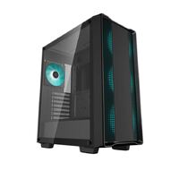 DeepCool CC560 V2 Black Mid-Tower Computer Case, Tempered Glass Window, 4x Pre-Installed LED Fans, Top Mesh Panel, Support Up To 6x120mm or 5x140mm AI