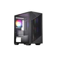 MSI PRO FORGE M050A Mini-Tower, mATX/ITX, GPU 300mm, CPU 160mm, PSU 170mm, 4 slots, 4×RGB fans, 2×2.5', 2×3.5', 120/240mm top rad, 388×200×423mm