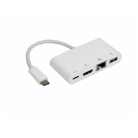 8Ware 4-in-One Dock USB-C to HDMI + USB3.0 + Gigabit LAN Ethernet + 60W PD Charging Port for iPad Pro MacBook Air Samsung Galaxy MS Surface Dell XPS