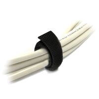 8Ware 25m x 12mm Wide Velcro Cable Tie Hook & Loop Continuous Double Sided Self Adhesive Fastener Sticky Tape Roll Black