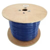 8Ware 350m CAT6 Cable Roll Blue Bare Solid Copper Twisted Core PVC Jacket >305m