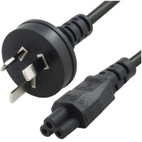 8ware AU Power Lead Cord Cable 5m 3-Pin AU to ICE 320-C5 Cloverleaf Plug Mickey Type Black Male to Female 240V 7.5A 3 core Notebook/Laptop AC Adapter