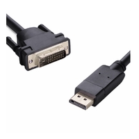 8ware DisplayPort DP to DVI-D 2m Cable Male to Male 24+1 Gold plated Supports video resolutions up to 1920x1200/1080P Full HD @60Hz