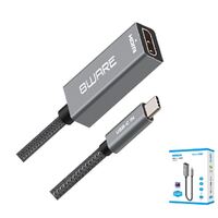8ware 10cm USB-C to HDMI Male-Female Adapter Converter Cable Retail Pack for PC Laptop iPad  MacBook Pro/Air Surface Dell XPS to Monitor Projector TV