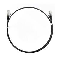 8ware CAT6 Ultra Thin Slim Cable 2m / 200cm - Black Color Premium RJ45 Ethernet Network LAN UTP Patch Cord 26AWG for Data