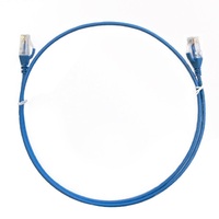 8ware CAT6 Ultra Thin Slim Cable 1m - Blue Color Premium RJ45 Ethernet Network LAN UTP Patch Cord 26AWG for Data Only, not PoE