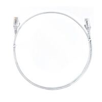 8ware CAT6 Ultra Thin Slim Cable 1m / 100cm - White Color Premium RJ45 Ethernet Network LAN UTP Patch Cord 26AWG for Data