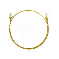 8ware CAT6 Ultra Thin Slim Cable 0.25m / 25cm - Yellow Color Premium RJ45 Ethernet Network LAN UTP Patch Cord 26AWG for Data