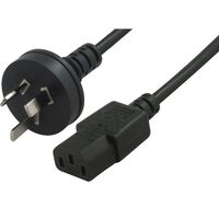 Astrotek AU Power Cable 2m - Male Wall 240v PC to Power Socket 3pin to IEC 320-C13 for Notebook/AC Adapter Black AU Certified