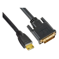 Astrotek Mini HDMI to DVI Cable 60cm - 19 pins Male to 24+1 pins Male 30AWG OD6.0mm Gold Plated Black PVC Jacket RoHS LS ~CBAT-MINIHDMIDVI-1.4