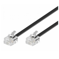 Astrotek Telephone 2m extension cable 6p4c Plug/Plug ,with 2xRJ11 6P4c Plugs, Black PVC Jacket.-RoHS ~W2492ACB