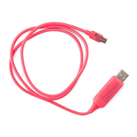 Astrotek 1m LED Light Up Visible Flowing Micro USB Charger Data Cable Pink Charging Cord for Samsung LG Android Mobile Phone