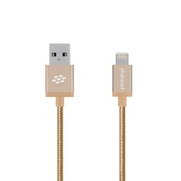mbeat Toughlink 1.2m Lightning Fast Charger Cable - Gold Durable Metal Braided MFI for Apple iPhone X 11 7S 7 8 Plus XR 6S 6 5 5S iPod iPad Mini Air