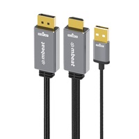 mbeat Tough Link 1.8m HDMI to DisplayPort Cable with USB Power  4K@60Hz (38402160), 1440p@120Hz, 1080p@120Hz Package Weight: 150g