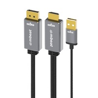 mbeat Tough Link 1.8m HDMI to DisplayPort Cable with USB Power 4K 60Hz (3840 - 2160), 1440p 120Hz, 1080p 120Hz