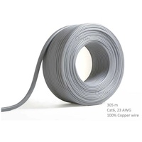 Network Cable Cat6 305m Roll Un-shielded twisted pair UTP 23AWG solid pure copper wire Grey