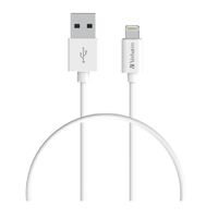 Verbatim Charge & Sync Lightning Cable 1m - White--Lightning to USB A (>66580) (LS)