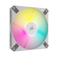 Corsair AF SLIM Series, AF120 RGB SLIM WHITE, 120mmx15mm Fluid Dynamic RGB Fan, Single Pack