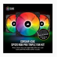 Corsair SP 120mm Fan RGB PRO Triple Pack with Lighting Node Core, iCUE Software (LS)