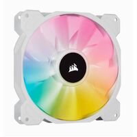 Corsair White SP140 RGB ELITE, 140mm RGB LED Fan with AirGuide, Single Pack