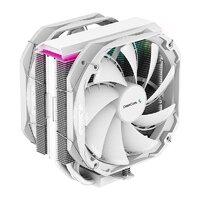 DeepCool AS500 PLUS White CPU Cooler Single Tower, Five Heat Pipe Design High Fin Density, Double PWM Fans, Slim Profile, A-RGB LED Controller Incl