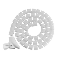 Brateck 30mm/1.2' Diameter Coiled Tube Cable Sleeve   Material Polyethylene(PE) Dimensions 1000x30mm - White (LS)