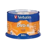 Verbatim DVD-R4.7GB 16x 50Pk White Wide Thermal (Gloss), Spindle