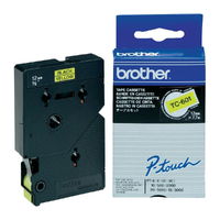 Brother TC-601 - 12MM BLACK ON YELLOW TC TAPE