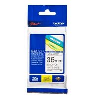 Brother 36mm Black on White TZE Tape