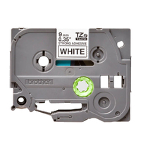 Brother 9mm Black on White Adhesive TZE Tape