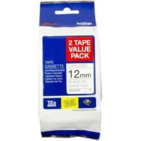 Brother TZE-231V2-TWINPACK  - 12MM BLACK ON WHITE TWIN PACK TZE TAPE