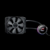 ASUS ROG RYUO 120 all-in-one liquid CPU cooler with color OLED, Aura Sync RGB, and ROG designed 120mm radiator fan
