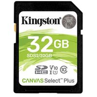 Kingston 32GB SDS2 Canvas Select Plus SD card Class10 UHS-I Flash Memory 80MB/s Read 10MB/s Write Full HD Photo Video Camera Waterproof Shock Proof