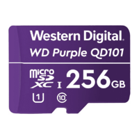 Western Digital WD Purple 256GB MicroSDXC Card 24/7 -25°C to 85°C Weather & Humidity Resistant for Surveillance IP Cameras mDVRs NVR Dash Cams Drones