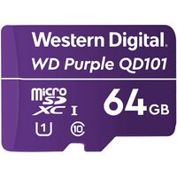 Western Digital WD Purple 64GB MicroSDXC Card 24/7 -25??C to 85??C Weather & Humidity Resistant for Surveillance IP Cameras mDVRs NVR Dash Cams Drones