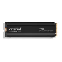 Crucial T700 2TB Gen5 NVMe SSD Heatsink - 12400/11800MB/s R/W 1200TBW 1500K IOPs 1.5M hrs MTTF with DirectStorage for Intel 13th Gen & AMD Ryzen 7000