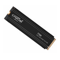 Crucial T700 4TB Gen5 NVMe SSD Heatsink - 12400/11800MB/s R/W 2400TBW 1500K IOPs 1.5M hrs MTTF with DirectStorage for Intel 13th Gen & AMD Ryzen 7000