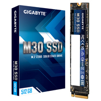 Gigabyte M30 512GB SSD, M.2 2280, PCI-E 3.0 x4, NVMe 1.3, Sequential Read ~3500 <B/s, Sequential Write ~2600 MB/s