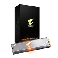 Gigabyte AORUS RGB M.2 PCIe NVMe SSD 512GB - 3480/2000 MB/s 360K/440K IOPS 3D NAND TLC Heatsink 1.8 Mil MTBF 5yrs Wty TRIM SMART AES 256