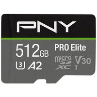 PNY P-SDUX512U3100PRO-GE  Micro SD Pro Elite U3/A2/V30 512GB (AMZ)
