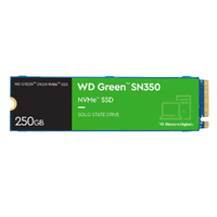 Western Digital WD Green SN350 500GB M.2 NVMe SSD PCIe 3.0x4 2400MB/s 1500MB/s R/W 300K/300K IOPS 40TBW 1M Hrs MTTF 3Y WTY (WDS250G2G0C)