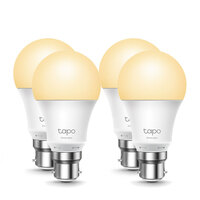 TP-Link Tapo L510B(4-Pack) Smart Wi-Fi Light Bulb, Bayonet Fitting Dimmable, No Hub Required, Voice Control, Schedule & Timer 2700K 8.7W 2.4 GHz 802.1