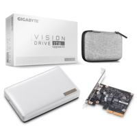 Gigabyte Vision Drive 1TB External SSD Upgrade Kit, USB-C, Sequential Read/Write ~2000MB/s, Shock Resistant MIL-STD 516.6