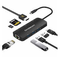 Simplecom CHT580 USB-C SuperSpeed 8-in-1 Multiport Hub Adapter HDMI 2.0 Docking Station