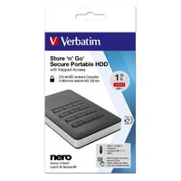Verbatim Store 'n' Go Secure Portable HDD with Keypad Access 1TB - Black